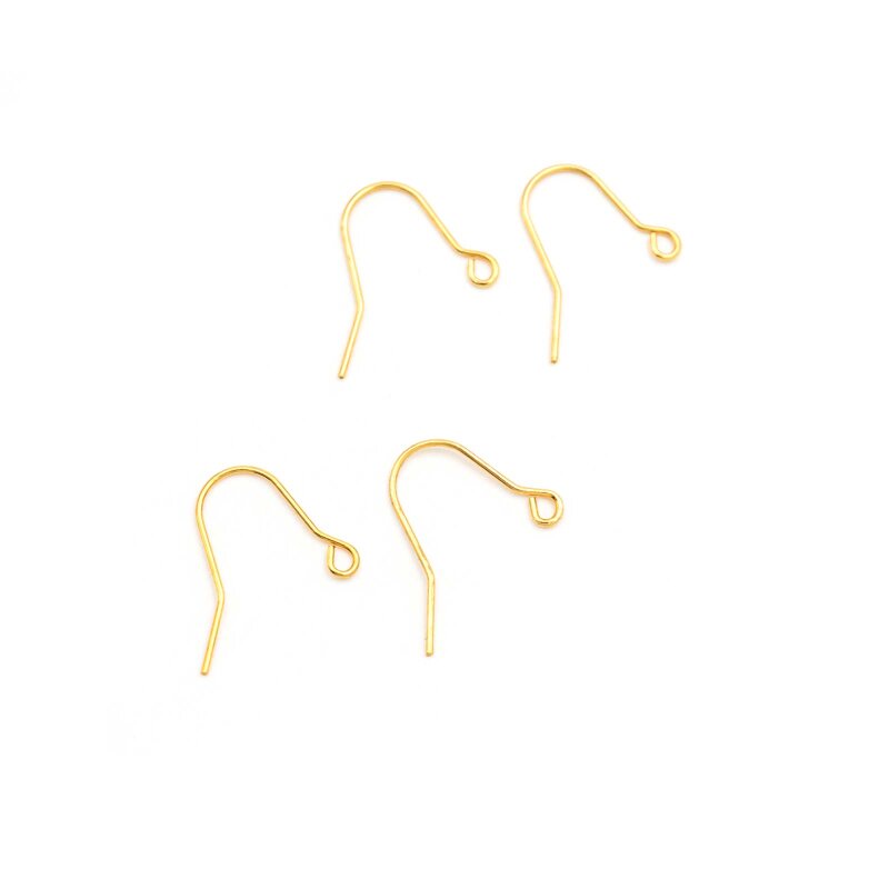 Ohrhaken aus Messing 18k Gold beschichtet 4 Stück
