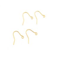Ohrhaken aus Messing 18k Gold beschichtet 4 Stück