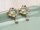 Ohrstecker Römerkranz mit Öse und Strasssteinfassung 18k Gold beschichtet 2 Stück