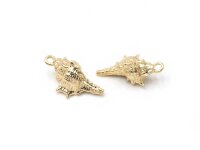 Muschelanhänger 18k Gold beschichtet 2 Stück