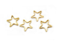 Verbinder als Stern aus 18k Gold beschichtet 4 Stück