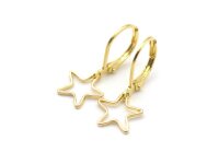 Verbinder als Stern aus 18k Gold beschichtet 4 Stück