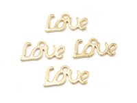 Love Anhänger 304 Edelstahl IP-Goldbeschichtung 4...