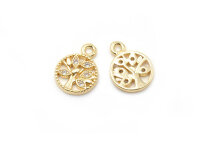 Baum als Anhänger mit Zirkonia 18k Gold beschichtet...