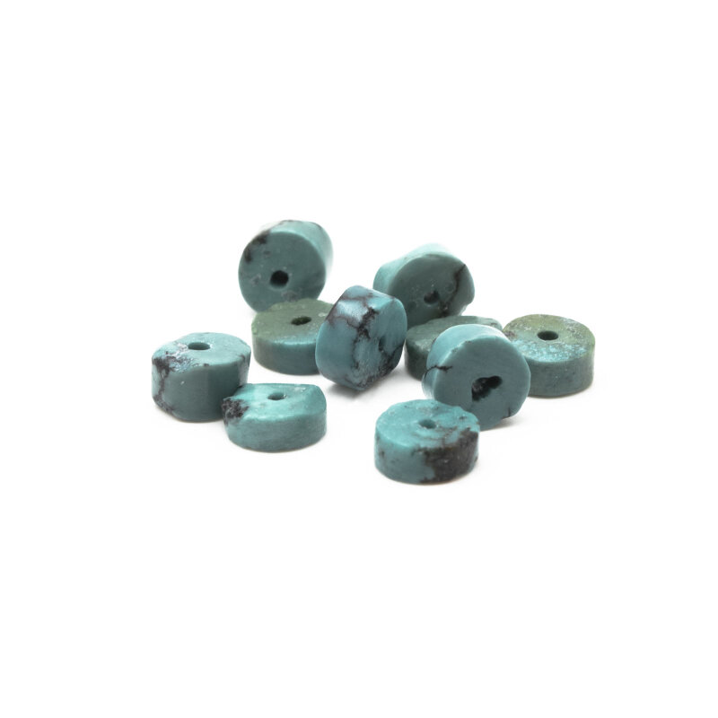 Heishi Perlen aus Türkis 6 mm 10 Stück