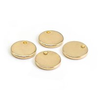 kleine runde Plättchen aus Kupfer 18k Gold...