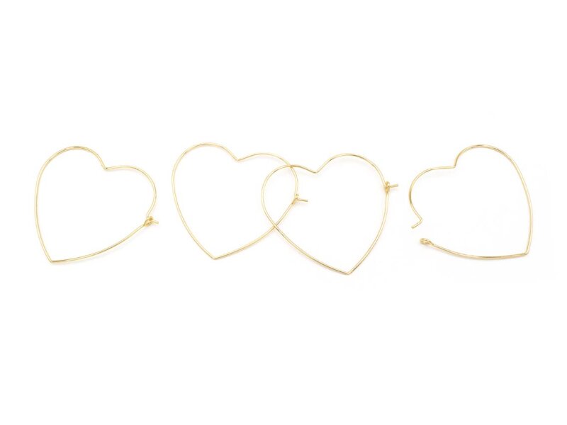 Creolen in Herzform mit 18k Gold beschichtet 4 Stück