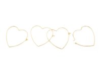 Creolen in Herzform mit 18k Gold beschichtet 4 Stück