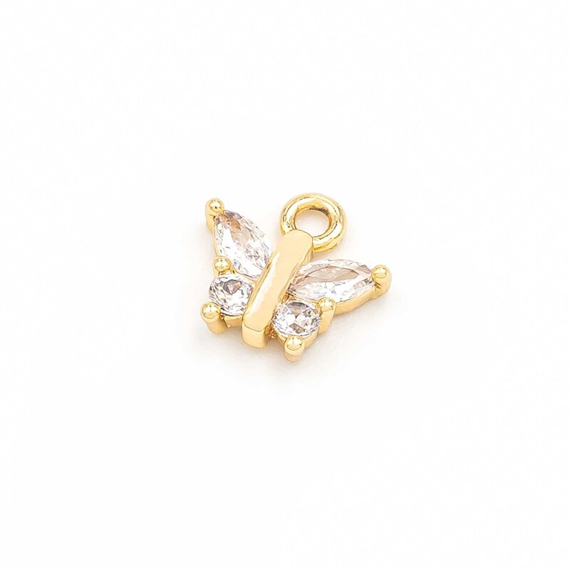 Schmetterling Anhänger mit Zirkonia 18k Gold beschichtet 1 Stück