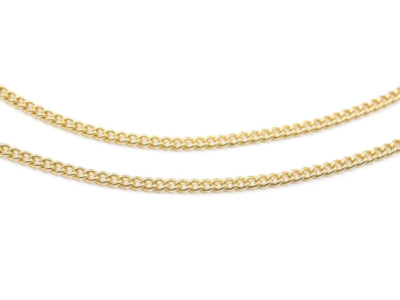 Gliederkette aus 304 Edelstahl in goldfarben 3x2,2mm 1m