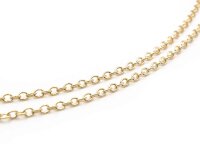 Gliederkette aus Messing mit 18k Gold beschichtet 2,5x2mm 1m