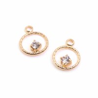 runde Anhänger mit Zirkonia 18k Gold beschichtet 2...