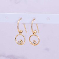 runde Anhänger mit Zirkonia 18k Gold beschichtet 2...