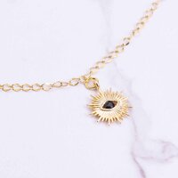 Sonnen Anhänger mit schwarzem Zirkonia 18k Gold...