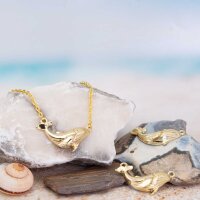 Verbinder als Wal aus Messing 14k Gold beschichtet 2...