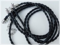 3 Kunstlederbänder geflochten schwarz