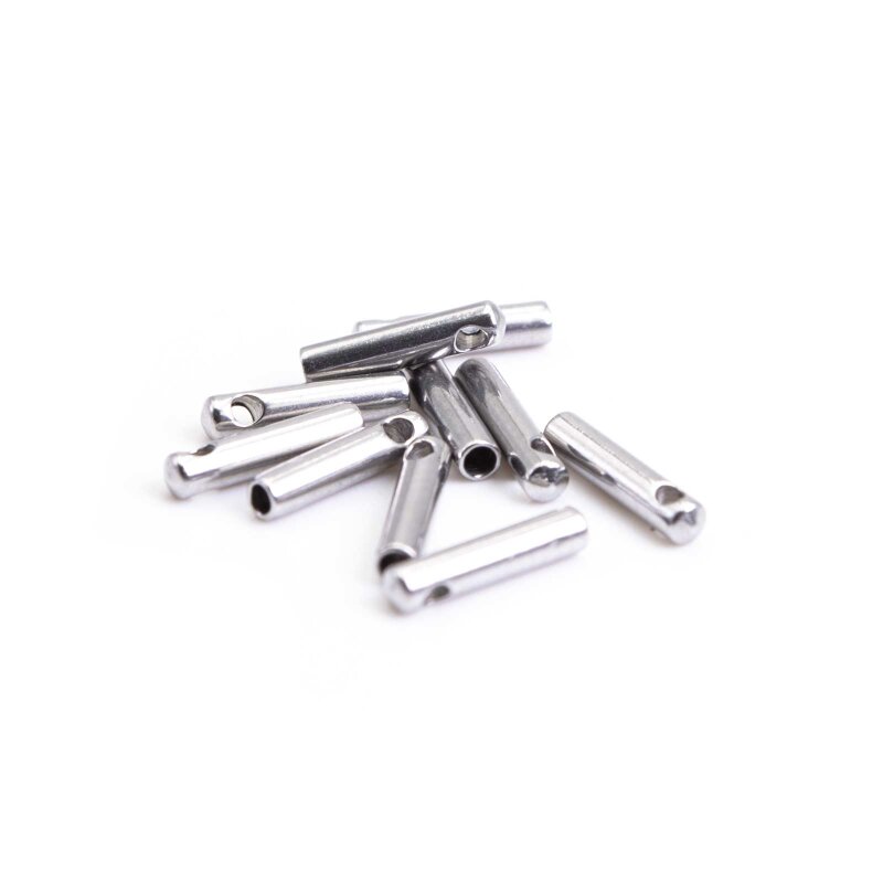Endkappen aus 304 Edelstahl für 0,8 mm Bänder in Platinfarben 10 Stück