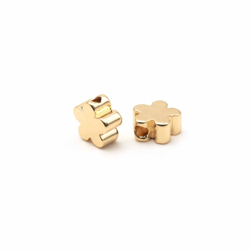 Zwischenperlen als Blume mit 18k Gold beschichtet 2 Stück