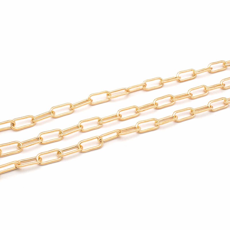 Gliederkette aus Eisen in lightgoldfarben 16x7mm 1m