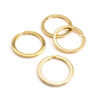 flache Schlüsselringe in goldfarben 28mm 4 Stück