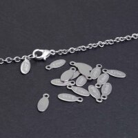 ovaler Anhänger aus 304 Edelstahl in platinfarben 20...