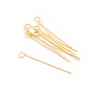 Ösenstifte mit 18k Goldbeschichtung 25mm 10 Stück