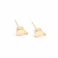 runde Ohrstecker mit Aufhängung und 18K...