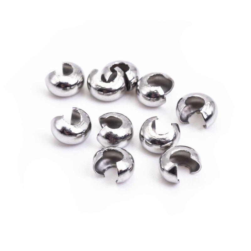 Coverperlen aus 304 Edelstahl , geschlossen 5mm 10 Stück