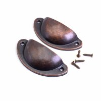 Schubladengriffe Muschelgriffe in antik kupferfarben 2...