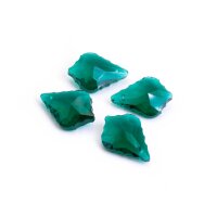 Glasschliffanhänger als Blatt in smaragdgrün...