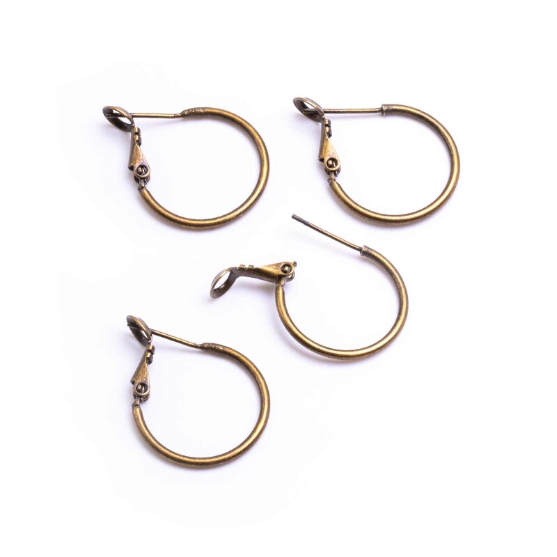 Creolen aus Messing in antik Bronzefarben 20 mm 4 Stück