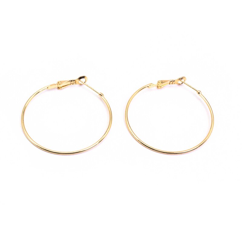 Creolen aus Messing mit einer 18k Gold Beschichtung 40mm 2 Stück