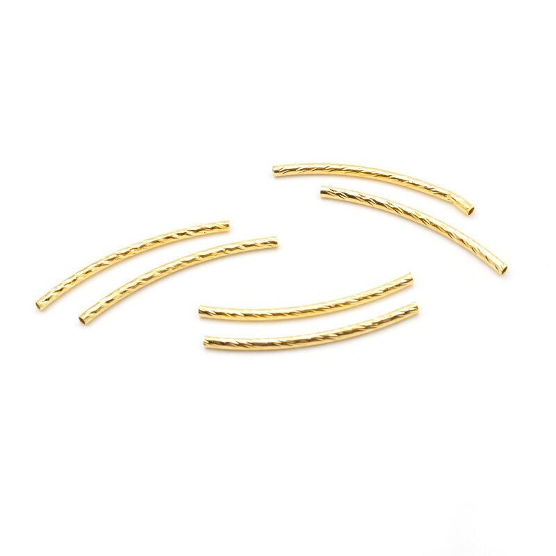 Röhrenperlen aus Messing mit18k Gold Beschichtung 6 Stück