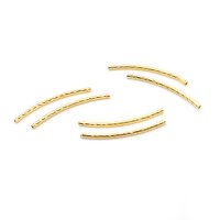 Röhrenperlen aus Messing mit18k Gold Beschichtung 6...