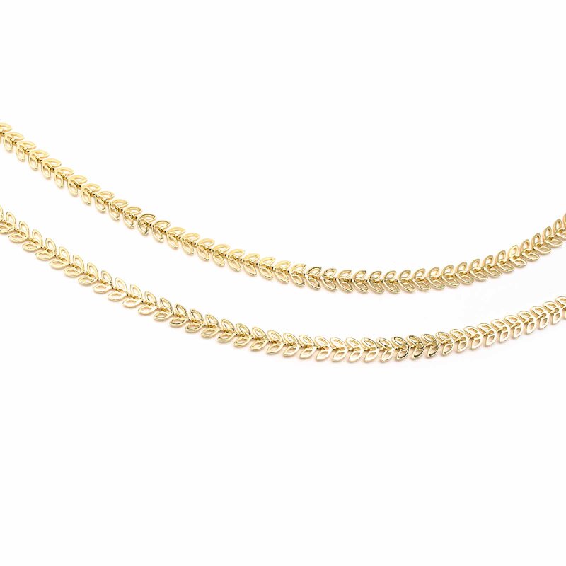 Gliederkette aus Messing, 18K Goldbeschichtung, 1 m