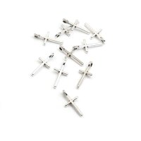 Anhänger Kreuz in antik silberfarben 17mm 10 Stück