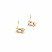 Ohrstecker mit Öse und klarem Schmuckstein 18k Gold...