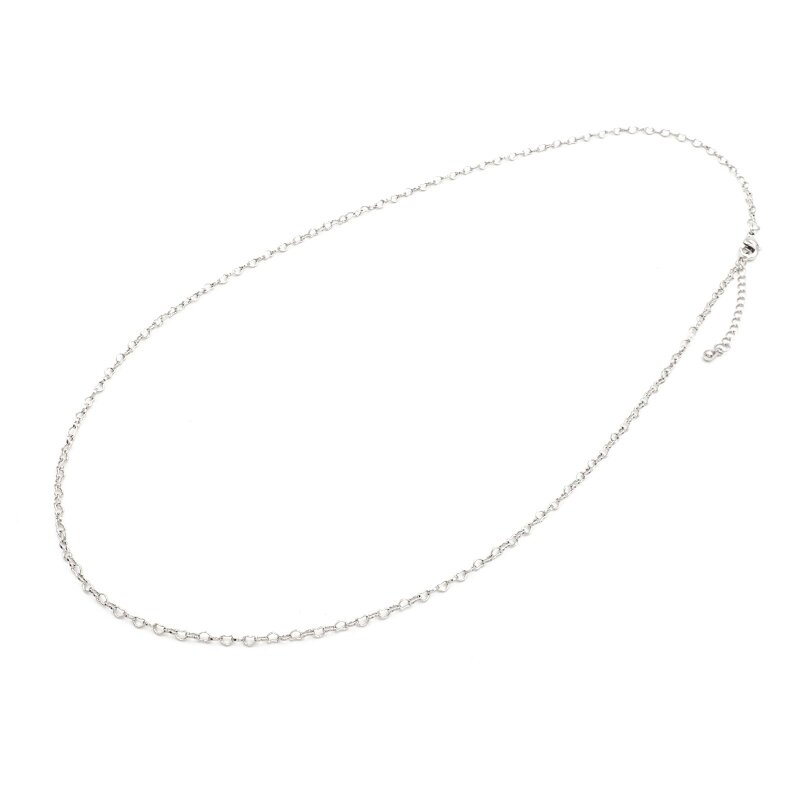 fertige Gliederkette aus Messing Platinbeschichtung 46cm 1 Stück