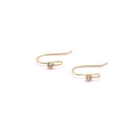 Ohrhaken S-Form aus Messing mit Schmuckstein gold...