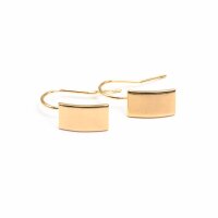 Ohrhaken mit Plättchen, Messing 18K goldbeschichtet,...
