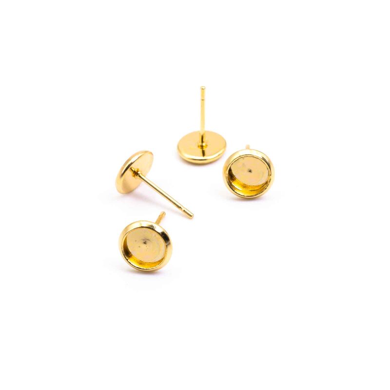 Ohrstecker aus Edelstahl in goldfarben für 6mm Cabochons 4 Stück