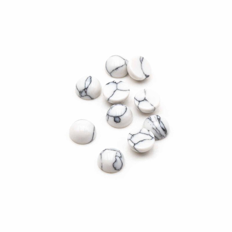 marmorierte Cabochons aus Howlith 6mm 10 Stück