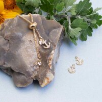 Anker Anhänger mit Zirkonia 18k Gold beschichtet 1...