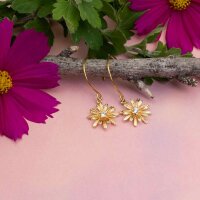 Blumen Anhänger mit Zirkonia 18k Gold beschichtet 2...