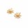 Blumen Anhänger mit Zirkonia 18k Gold beschichtet 2 Stück
