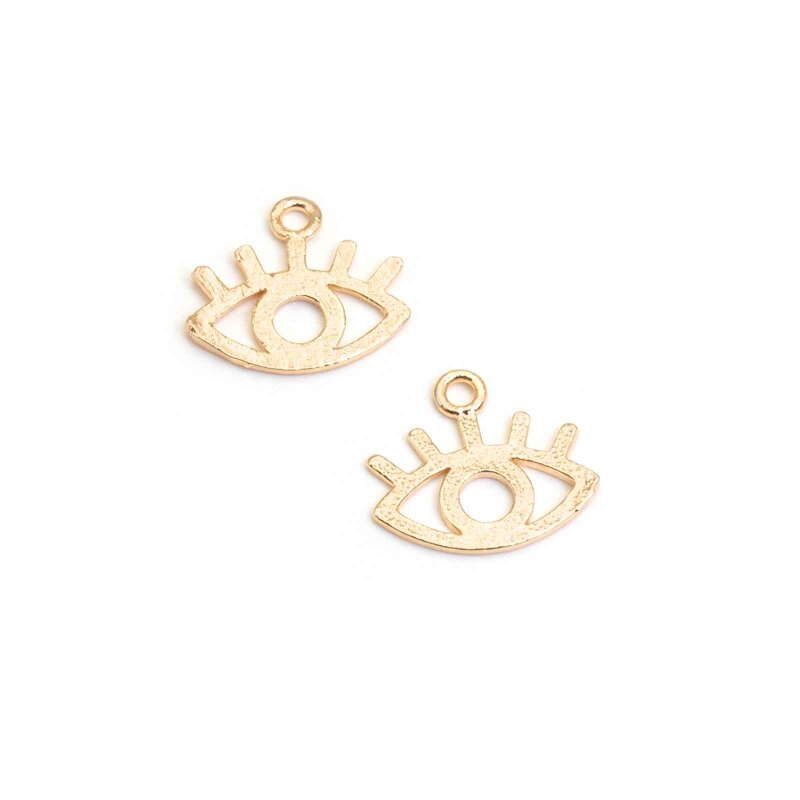 Anhänger Auge 18k Gold beschichtet 2 Stück