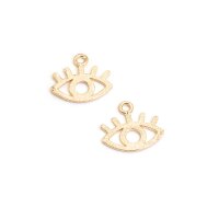 Anhänger Auge 18k Gold beschichtet 2 Stück
