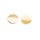 gebogene Plättchen aus Messing 18k Gold beschichtet 18mm 2 Stück