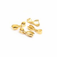 Collierschlaufen, Messing 24K goldbeschichtet, 14 mm, 4...