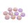 Resincabochons in fliederfarben mit goldfarbenen Glitter 12mm 10 Stück